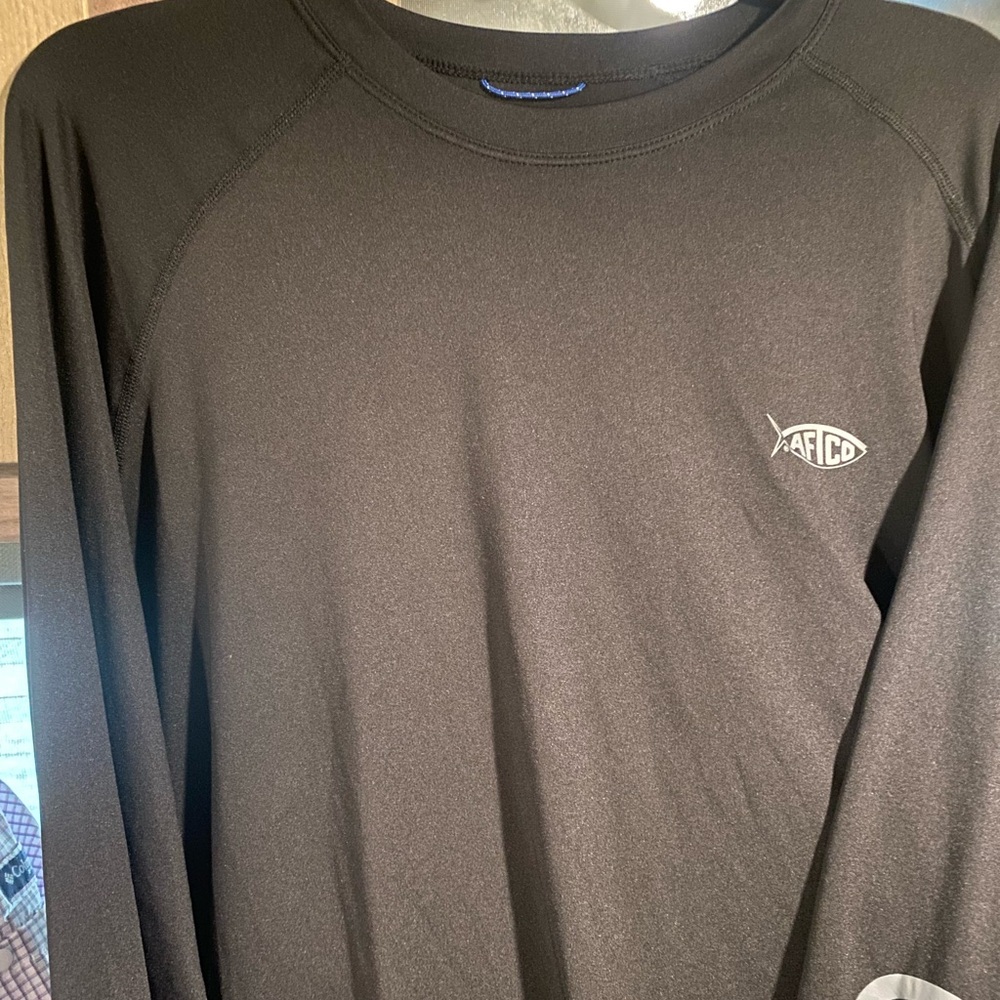 AFTCO Men's Black Long Sleeve Performance Shirt